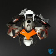 White, Orange, Black & Sliver