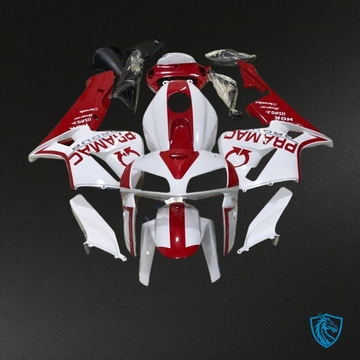 Honda CBR600RR (2005-2006) White & Red - Custom ABS Fairing Kit