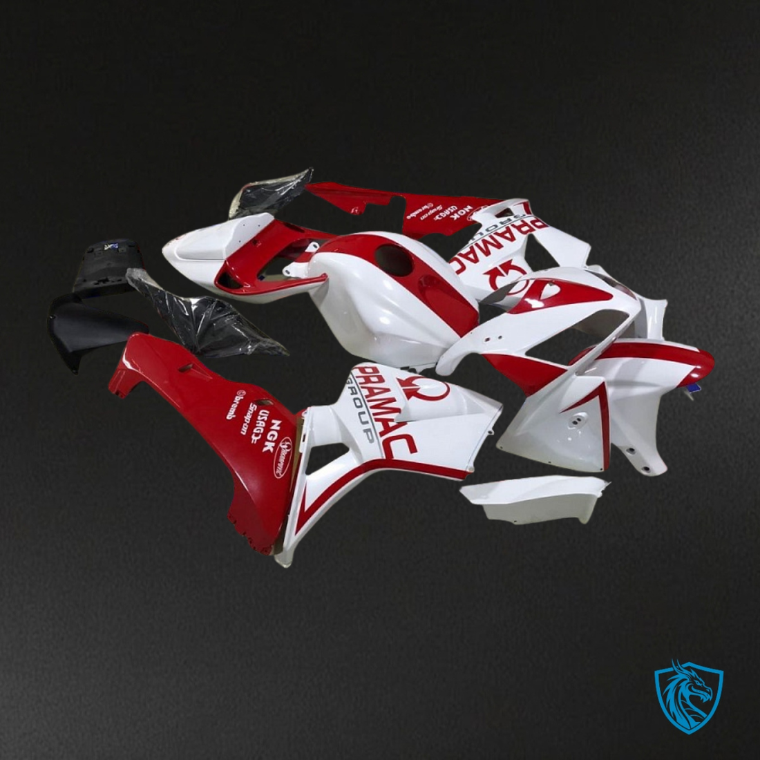Honda CBR600RR (2005-2006) White & Red - Custom ABS Fairing Kit