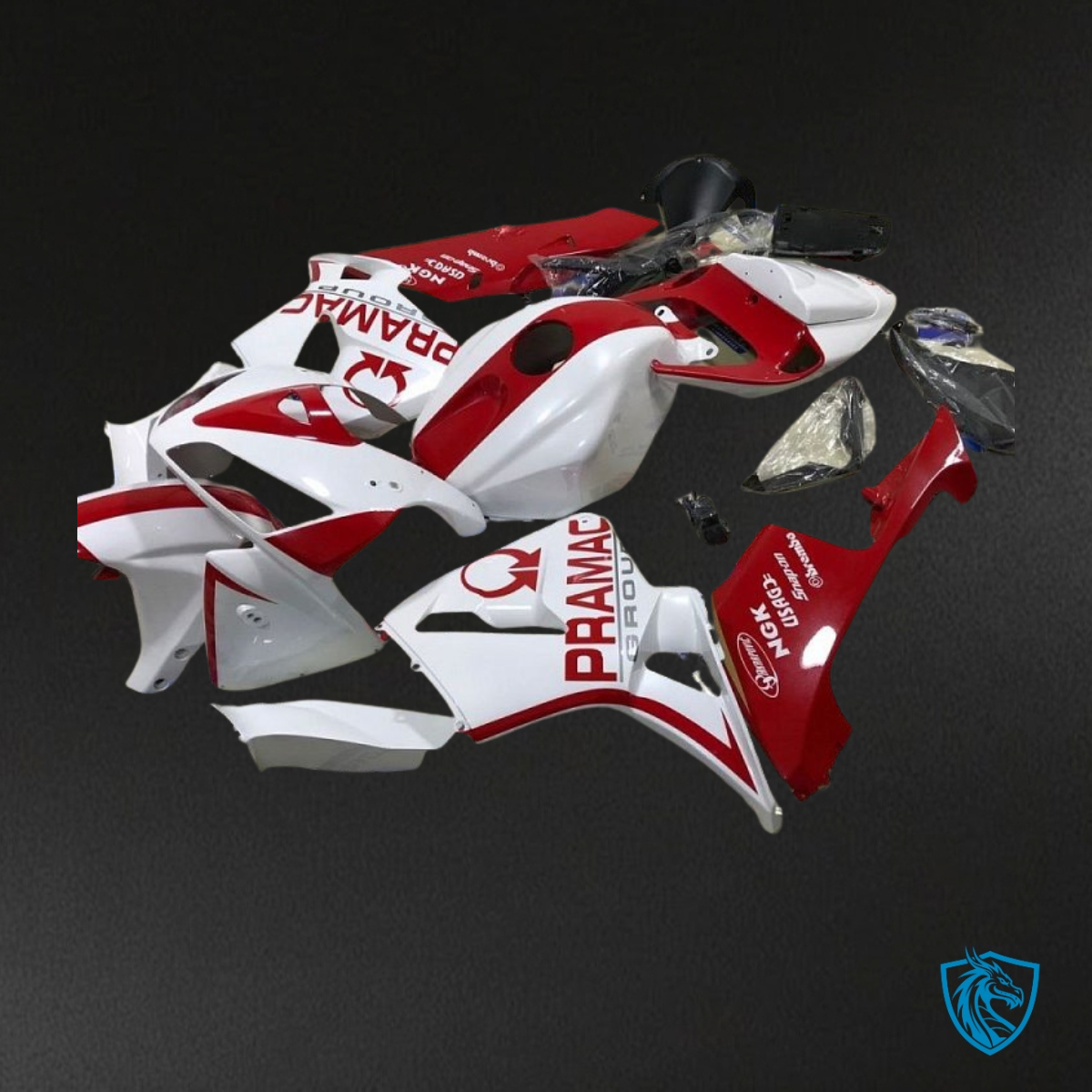 Honda CBR600RR (2005-2006) White & Red - Custom ABS Fairing Kit