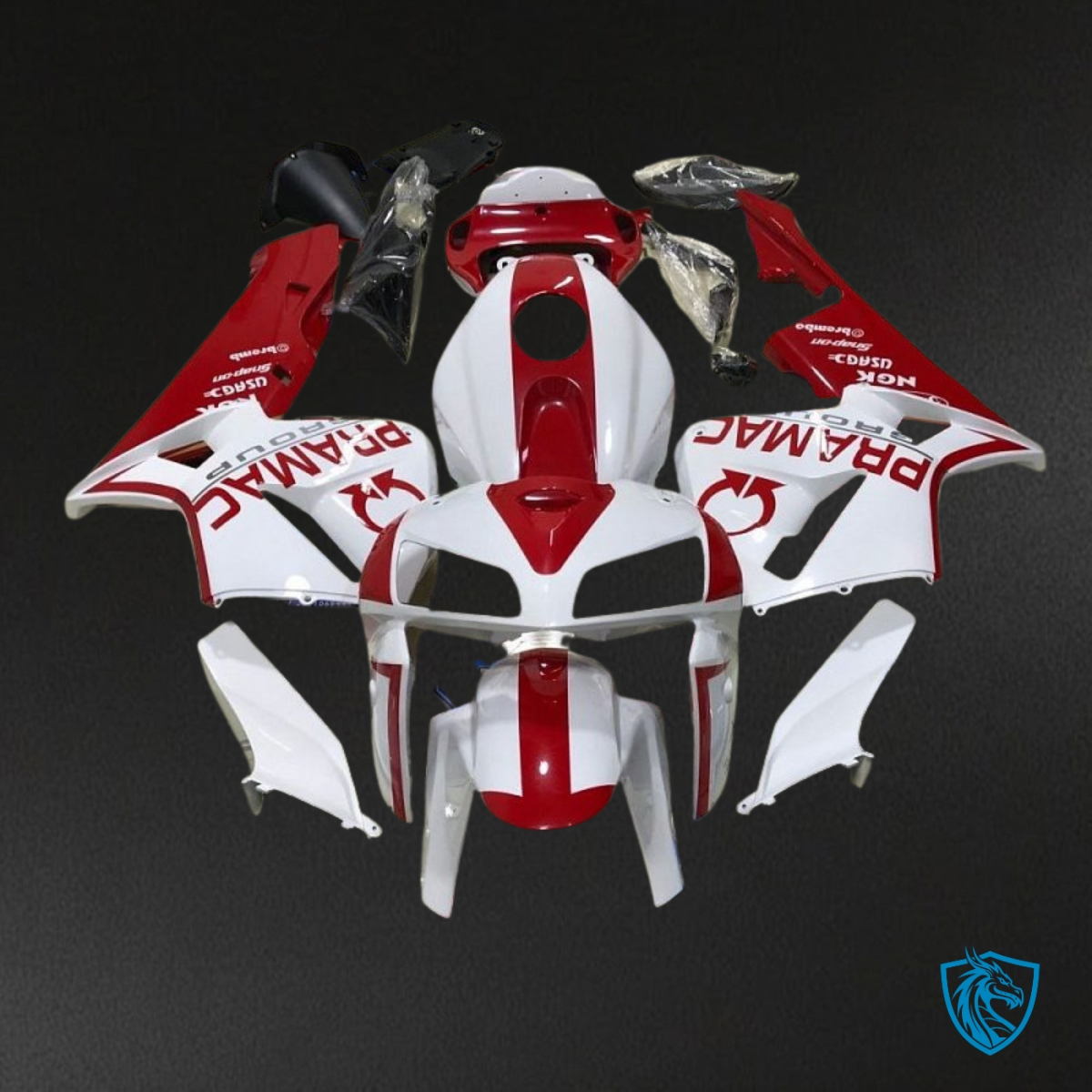 Honda CBR600RR (2005-2006) White & Red Fairing Kit | ABS Bodywork