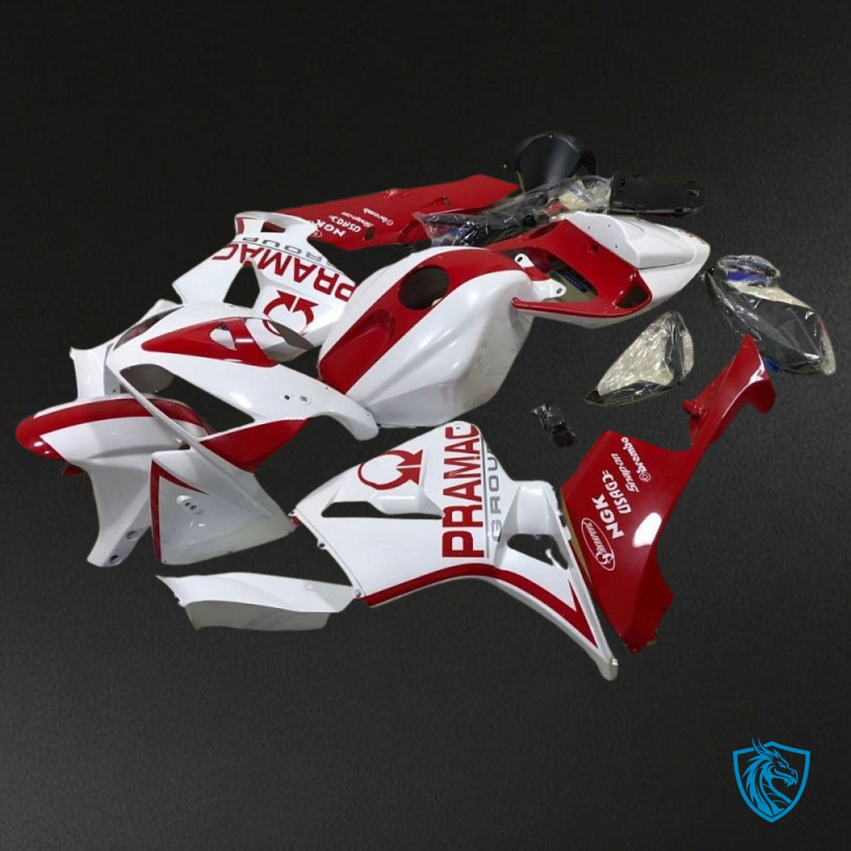 Honda CBR600RR (2005-2006) White & Red Fairing Kit | ABS Bodywork