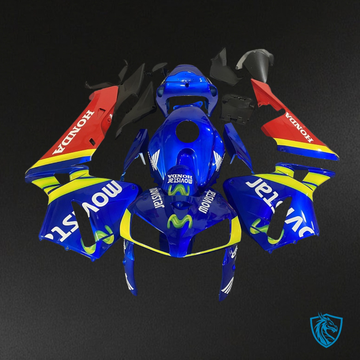 Honda CBR600RR (2005-2006) Blue, Red & Yellow Movistar Fairing Kit - Aftermarket ABS Bodywork