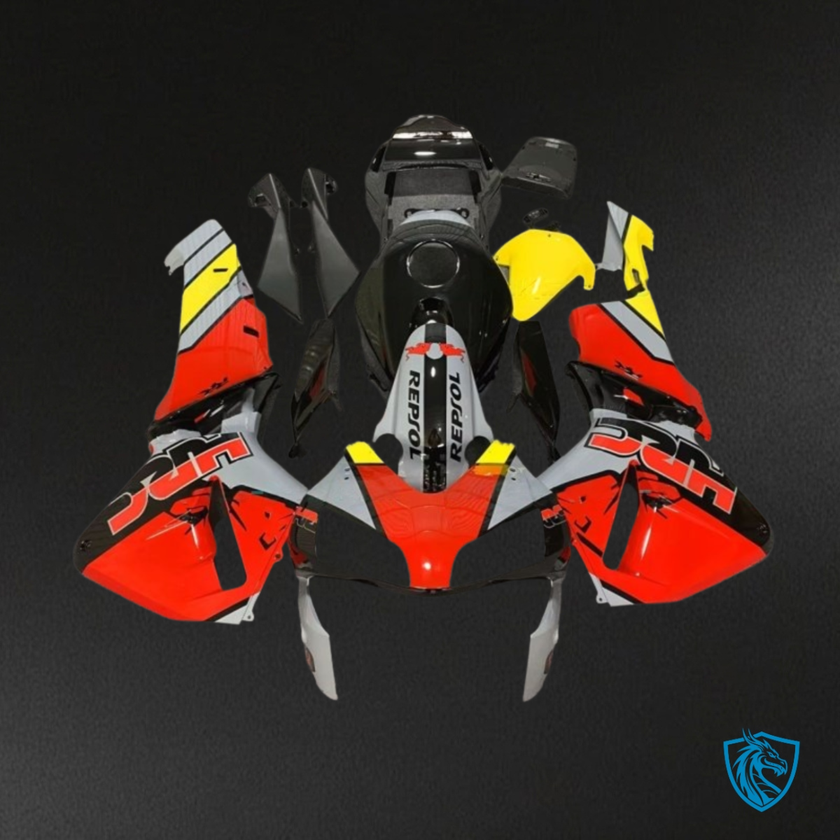 Honda CBR600RR (2005-2006) Gray, Black, Red & Yellow Fairing Kit - Aftermarket ABS Bodywork