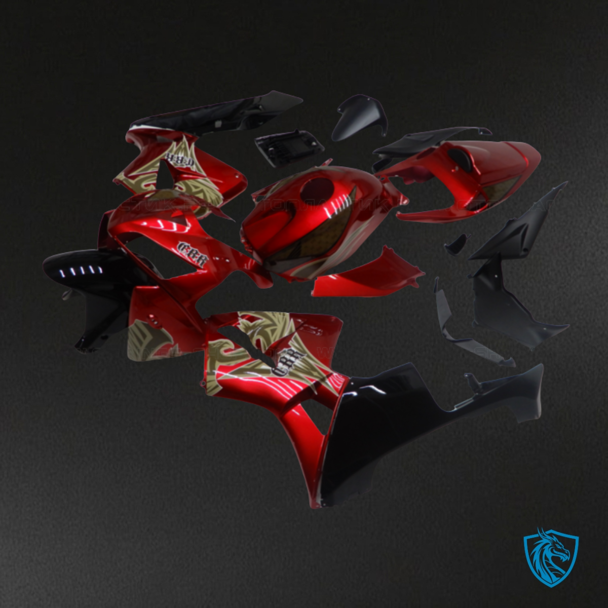 Honda CBR600RR (2005-2006) Red Pegasus Fairing Kit - Aftermarket ABS Bodywork