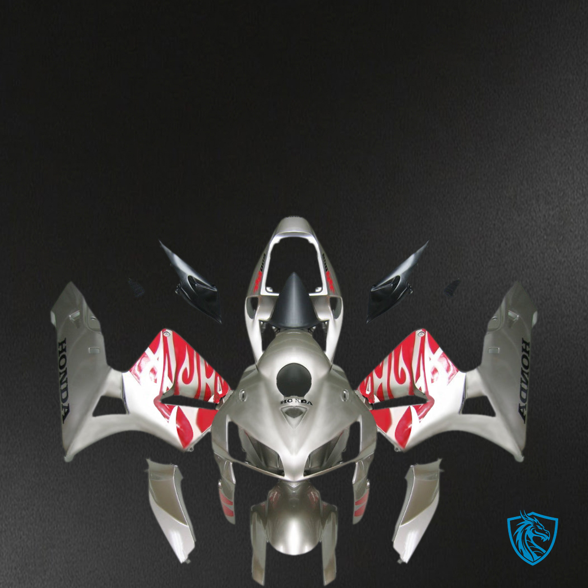 Honda CBR600RR (2005-2006) Silver & Red Generic - MERGEment Motorcycle Fairings Kit