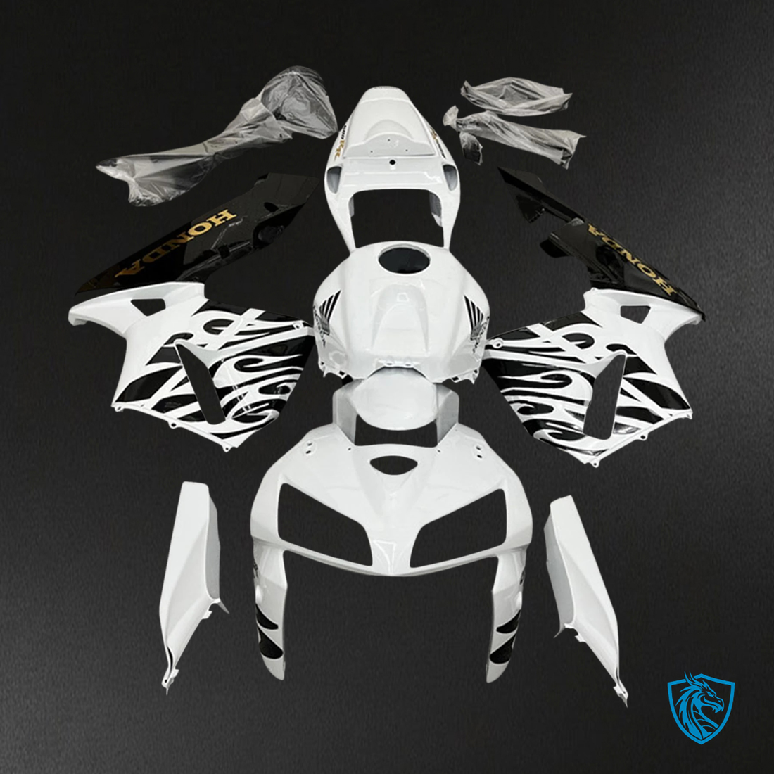 Honda CBR600RR (2005-2006) White & Black - Fairing Kit