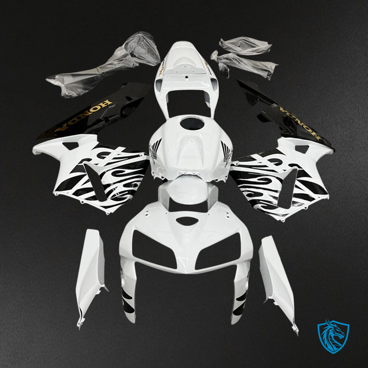 Honda CBR600RR (2005-2006) White & Black - Fairing Kit