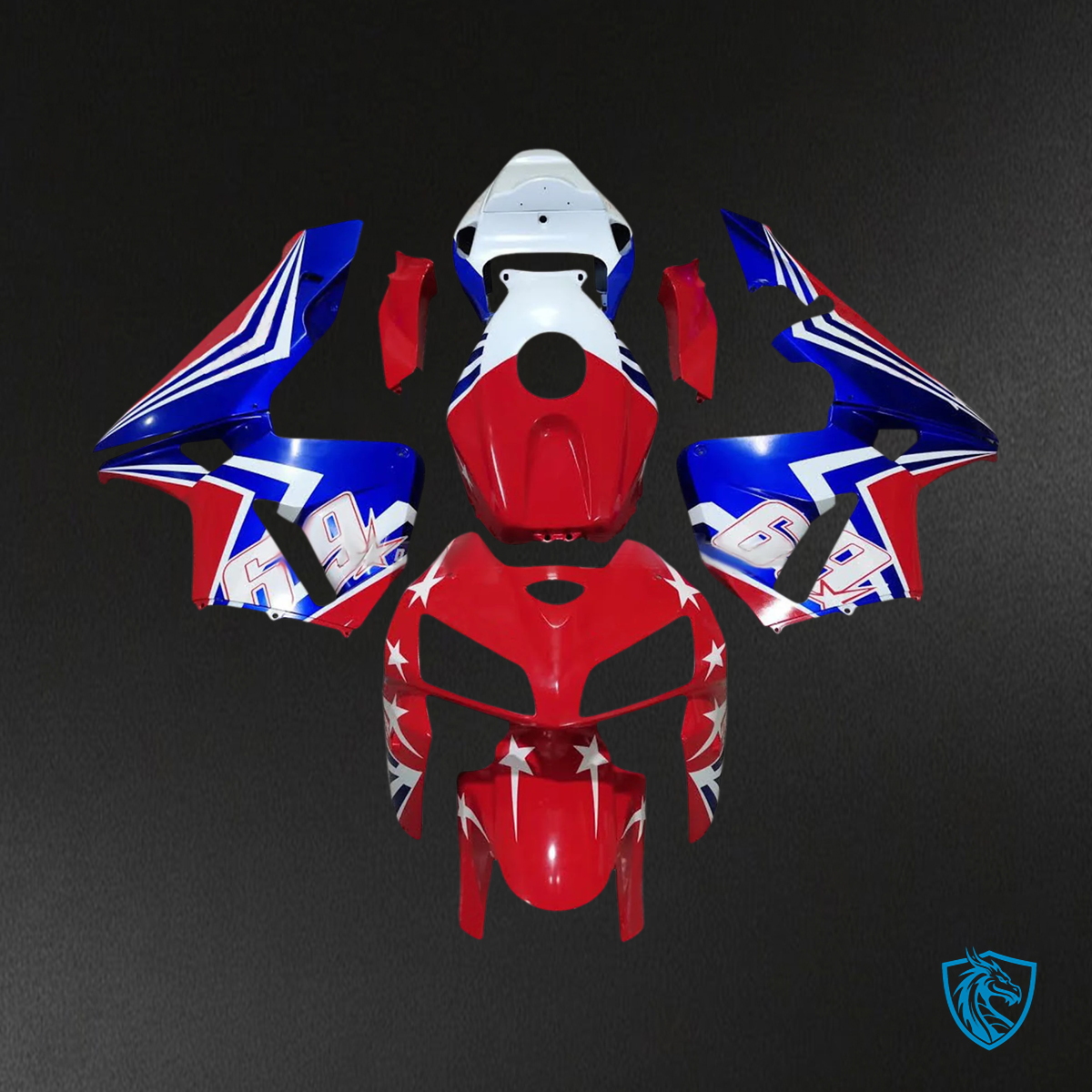 Honda CBR600RR (2005-2006) White Blue - Red - Fairing Kit