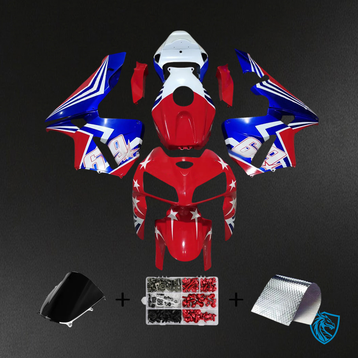 Honda CBR600RR (2005-2006) White Blue - Red - Fairing Kit