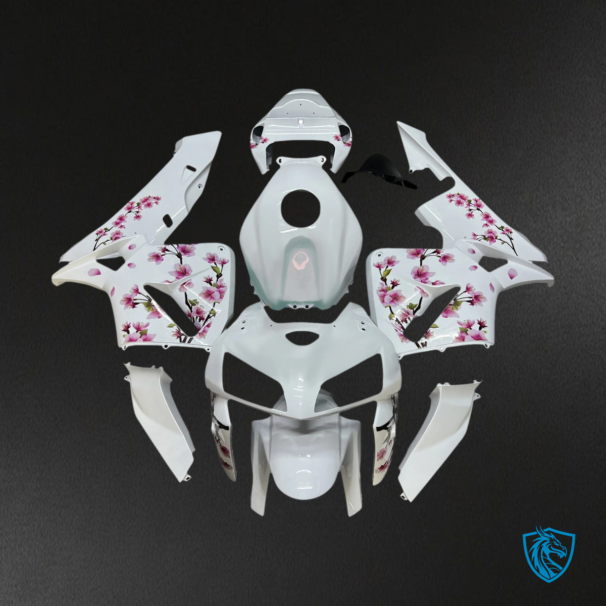 Honda CBR600RR (2005-2006) White & Cherry4 Blossom - Fairing Kit