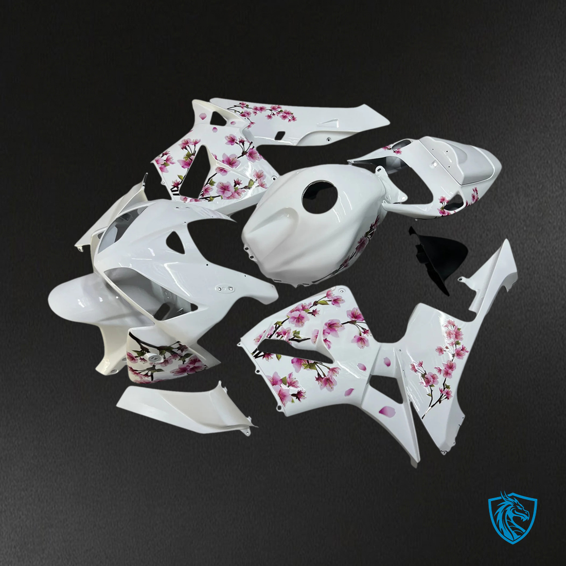 Honda CBR600RR (2005-2006) White & Cherry4 Blossom - Fairing Kit