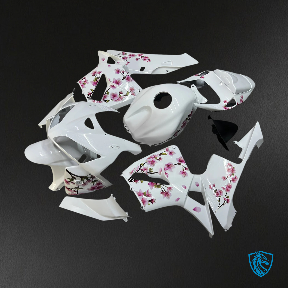 Honda CBR600RR (2005-2006) White & Cherry4 Blossom - Fairing Kit