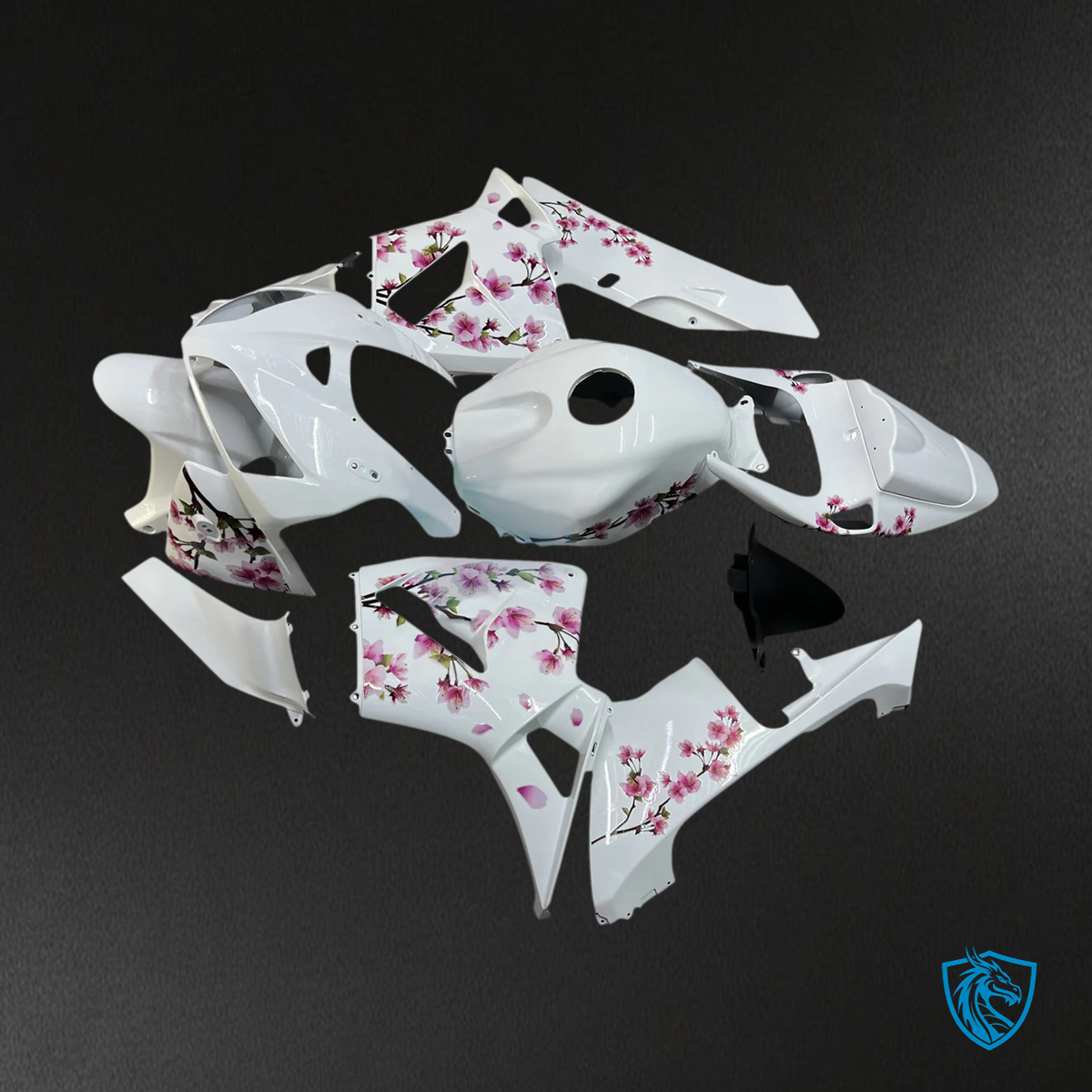 Honda CBR600RR (2005-2006) White & Cherry4 Blossom - Fairing Kit