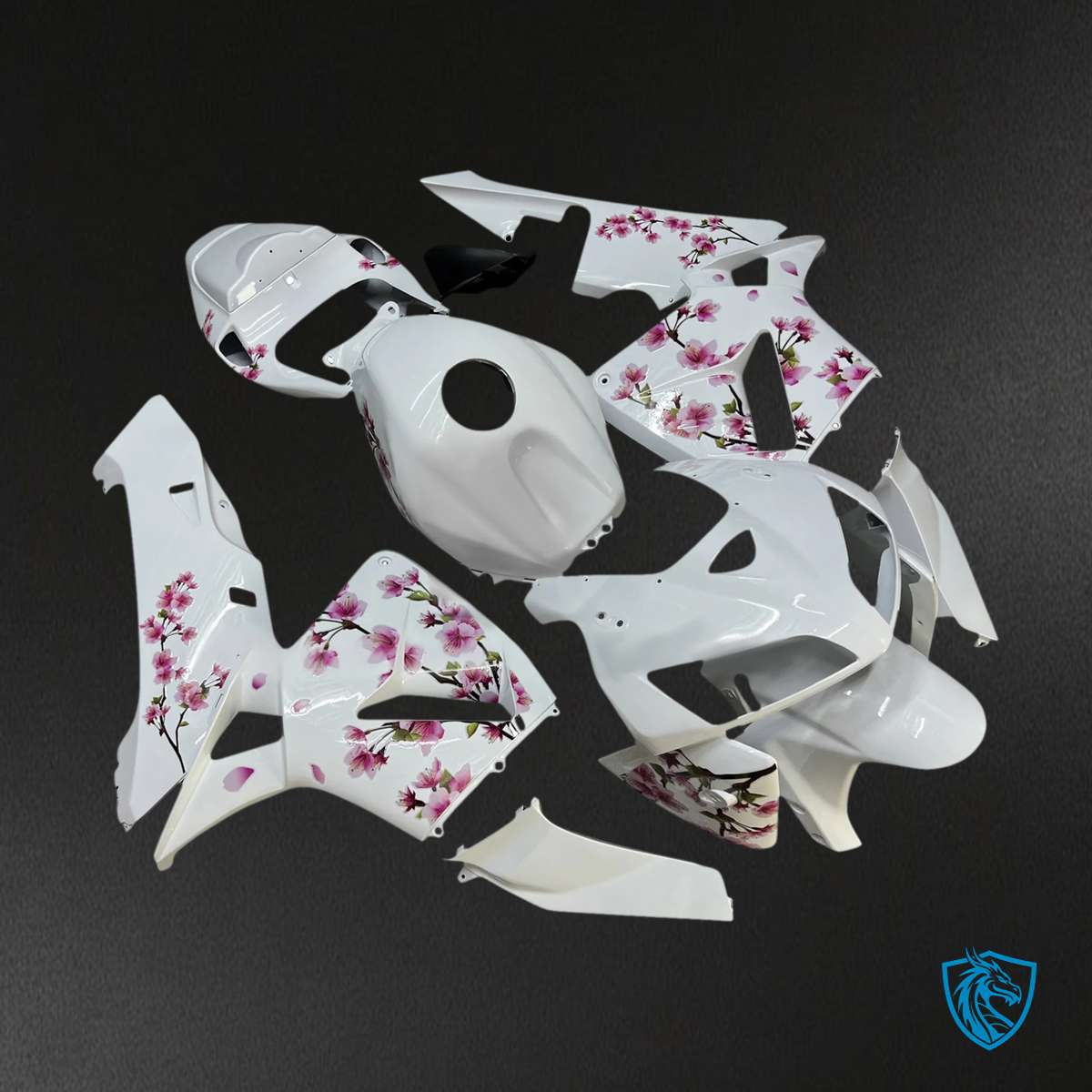 Honda CBR600RR (2005-2006) White & Cherry4 Blossom - Fairing Kit