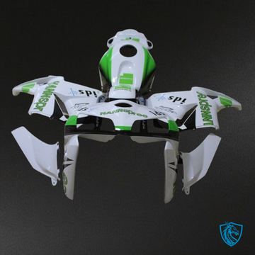 Honda CBR600RR (2005-2006) White & Green with Logo - MERGEment Motorcycle Fairings Kit