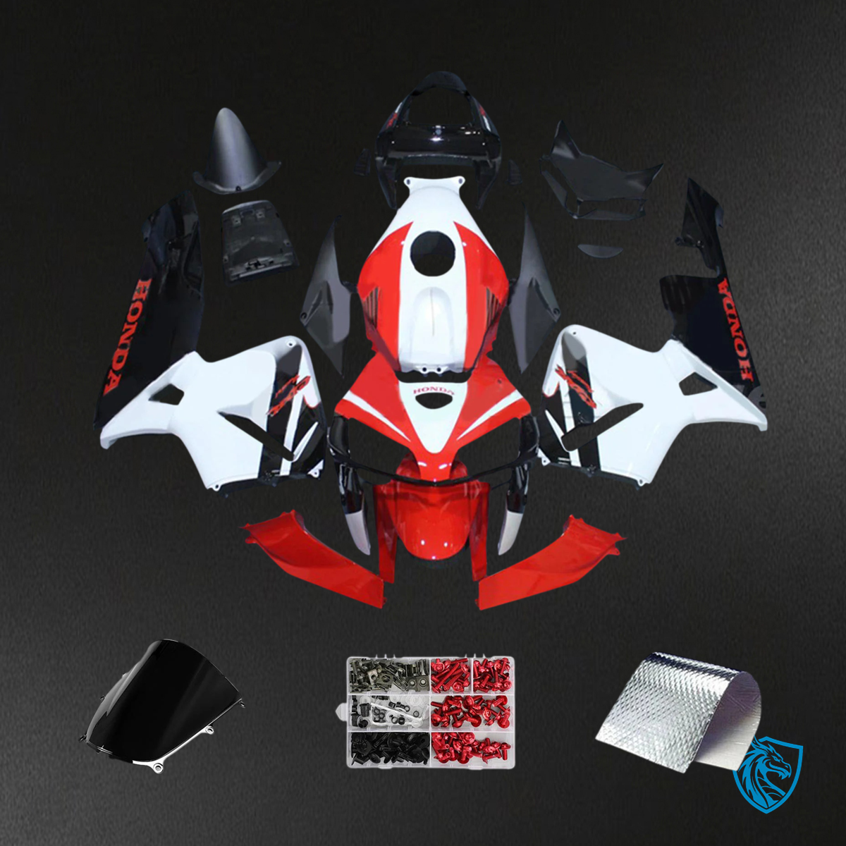 Honda CBR600RR (2005-2006) White Red & Black - Fairing Kit