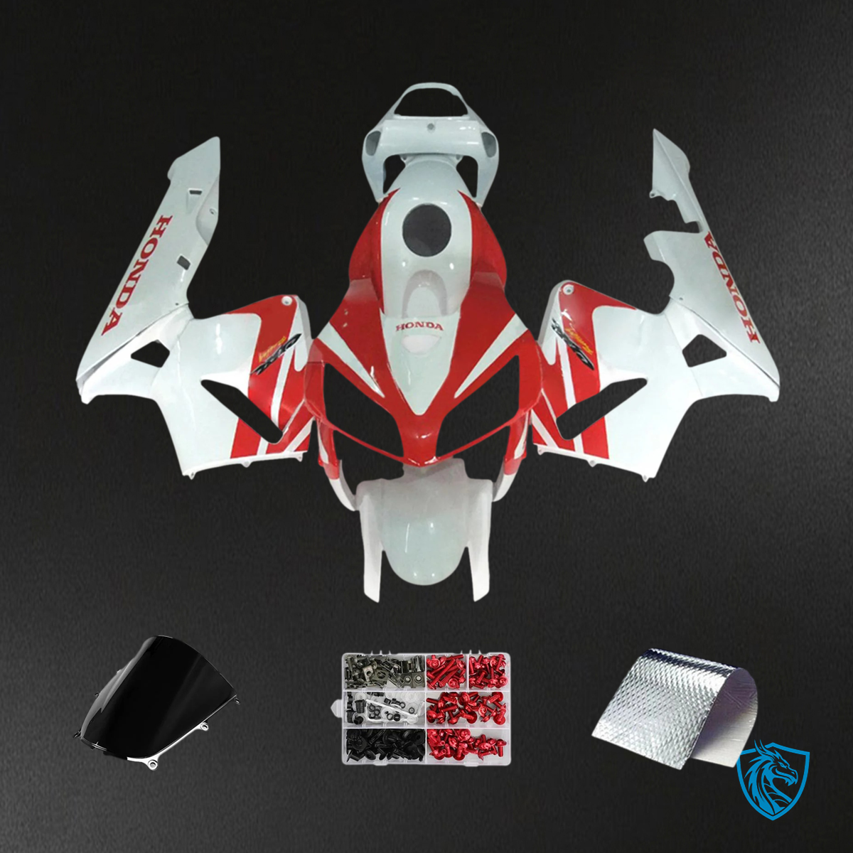 Honda CBR600RR (2005-2006) White & Red - Fairing Kit