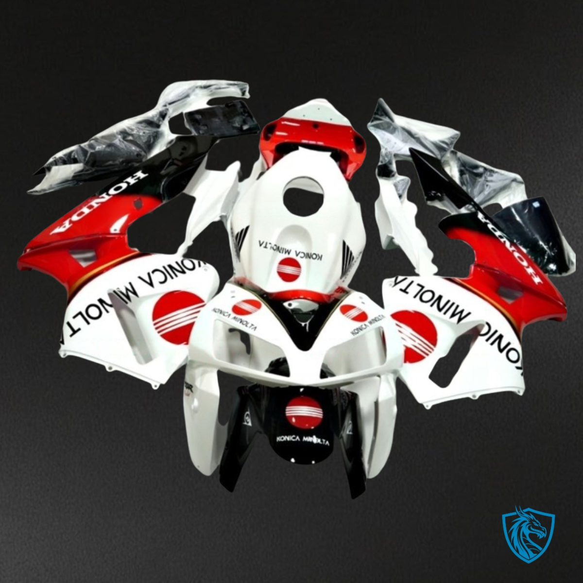 Honda CBR600RR (2003-2004) White, Red & Black - MERGEment Motorcycle Fairings Kit