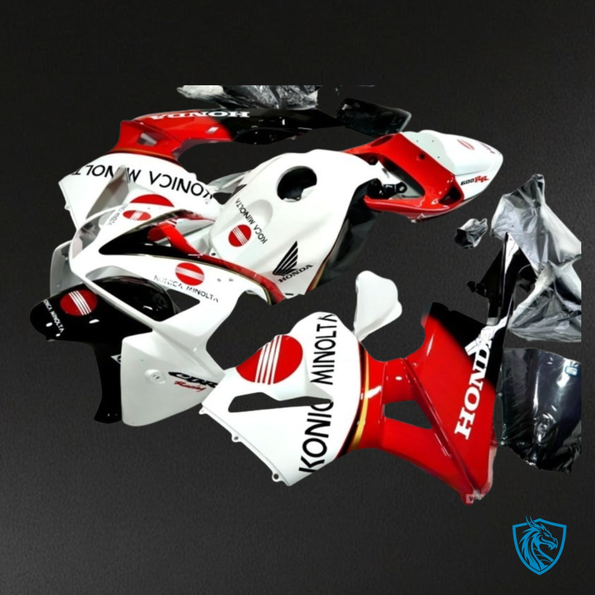 Honda CBR600RR (2003-2004) White, Red & Black - MERGEment Motorcycle Fairings Kit