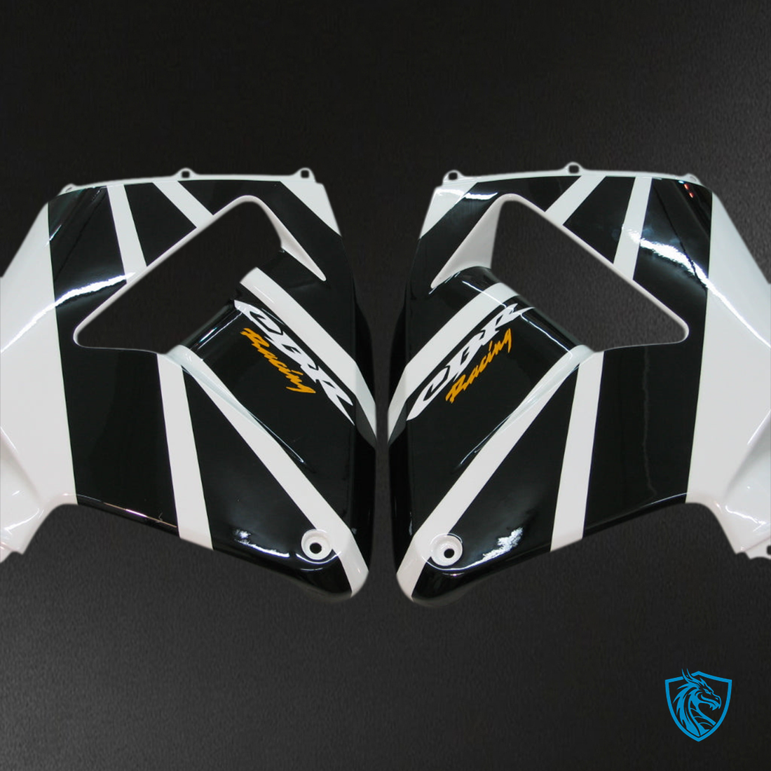 Honda CBR600RR (2005-2006) White & Black Racing Generic Fairings Kit - Aftermarket ABS Bodywork