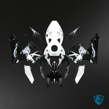 Honda CBR600RR (2005-2006) White & Black Tribal Racing Generic - Custom ABS Fairing Kit