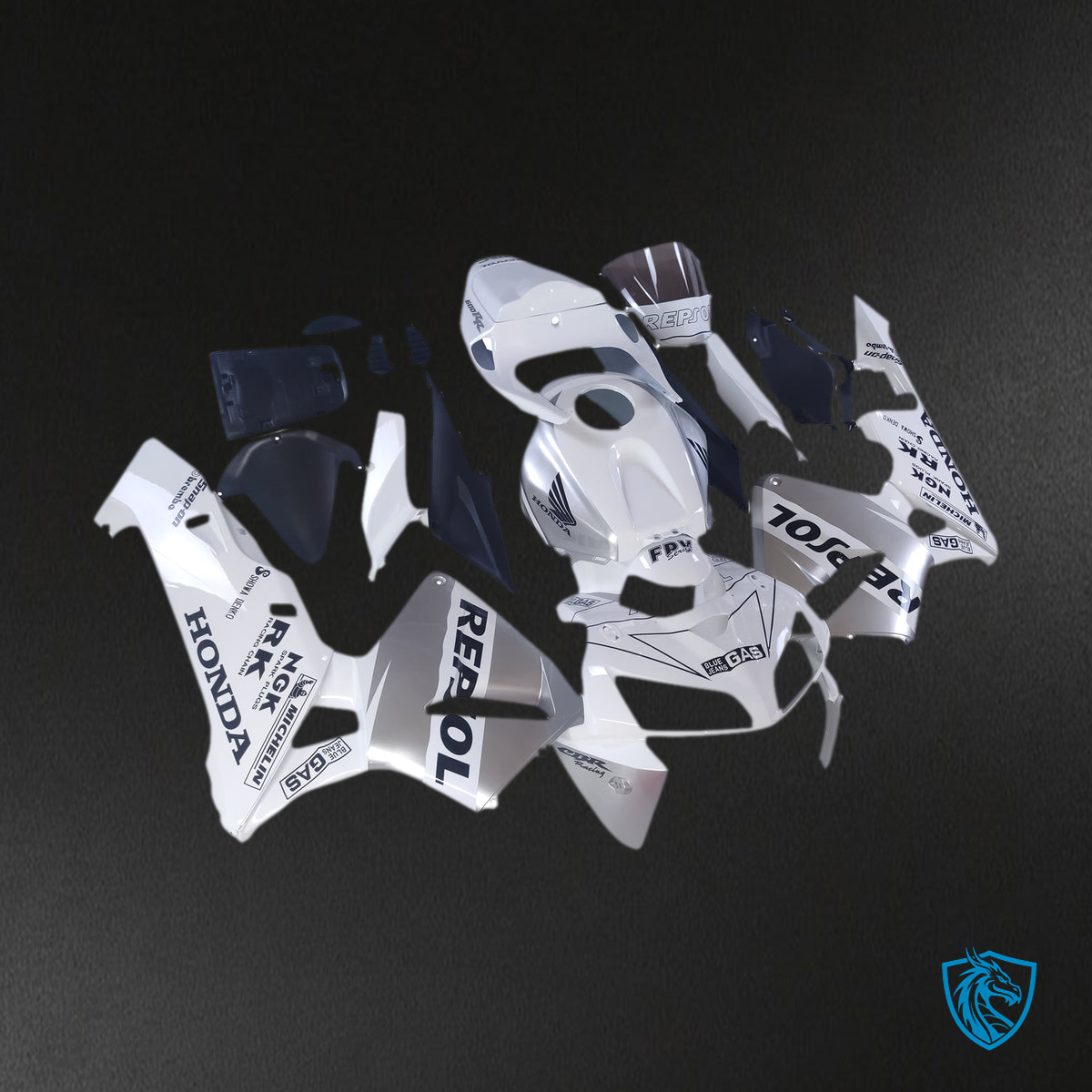 Honda CBR600RR (2005-2006) White & Silver Repsol Generic - MERGEment Motorcycle Fairings Kit