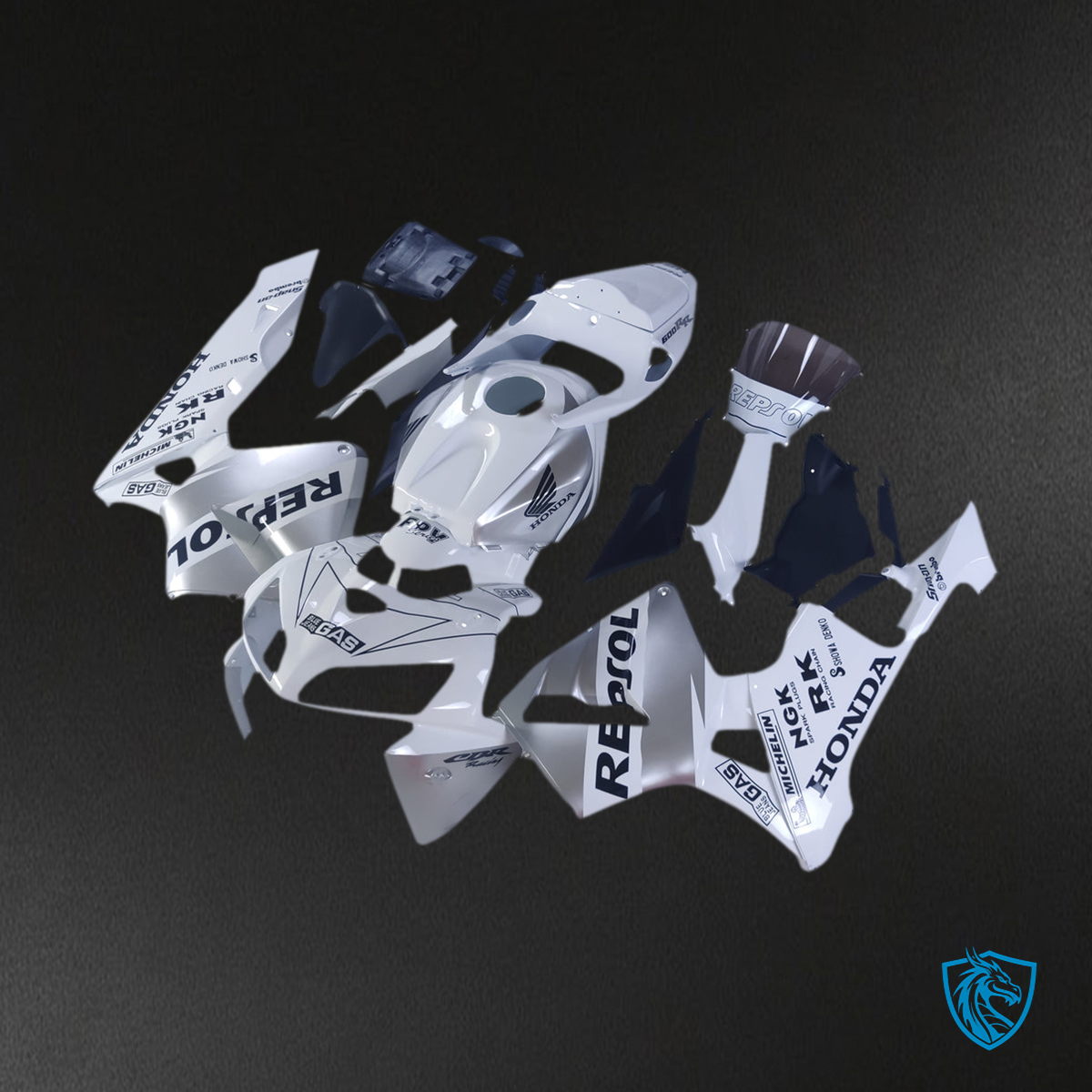 Honda CBR600RR (2005-2006) White & Silver Repsol Generic - MERGEment Motorcycle Fairings Kit