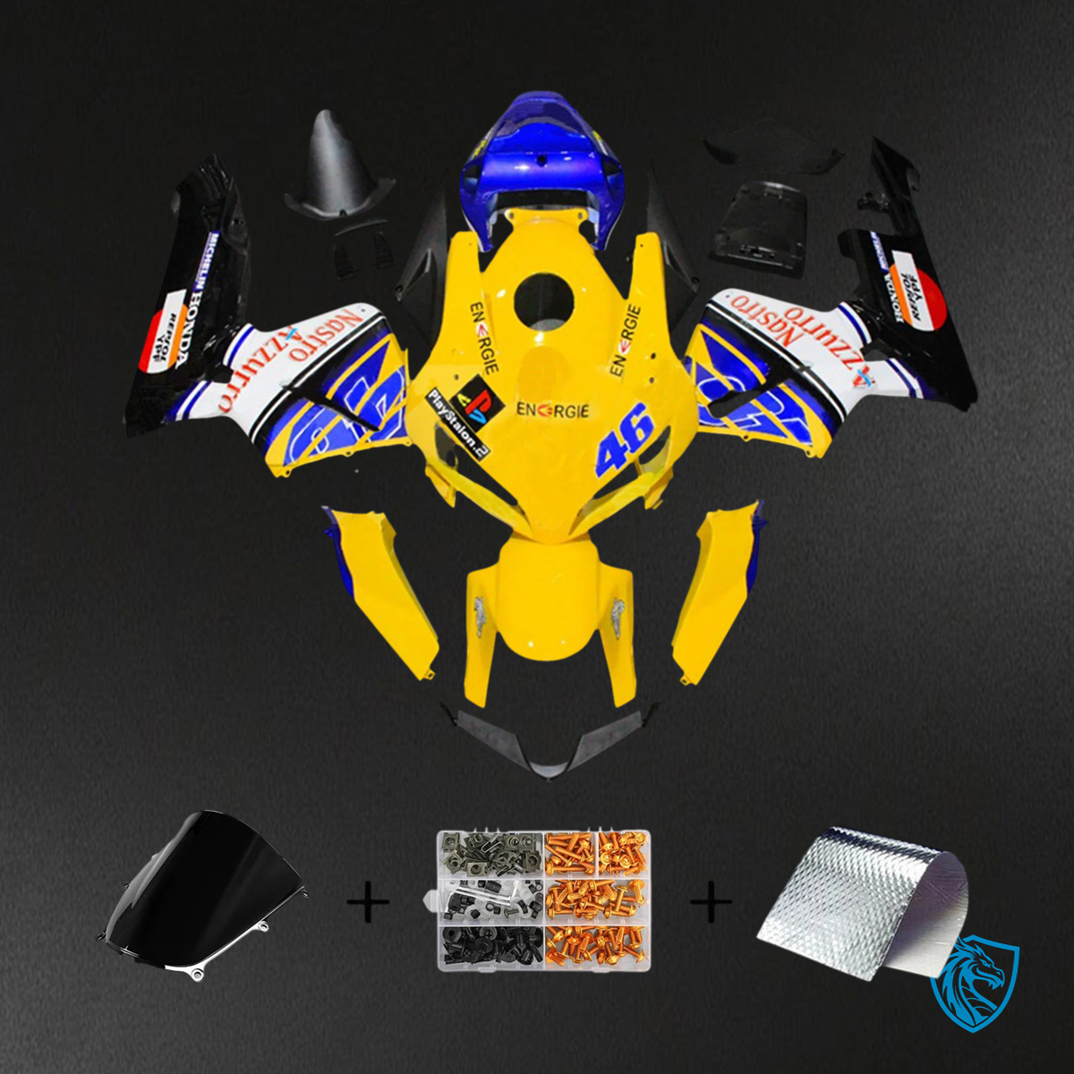 Honda CBR600RR (2005-2006) Yellow & Blue - Fairing Kit
