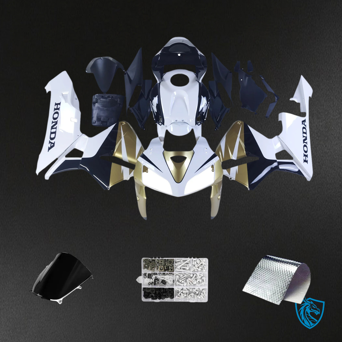 Honda CBR600RR (2005 2006) Gold & White - Fairing Kit