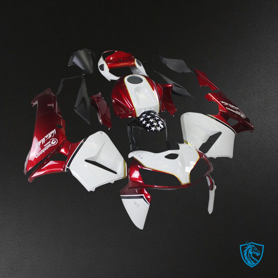 Honda CBR600RR (2005 2006) Red & White - Fairing Kit