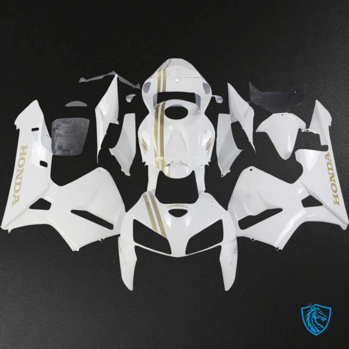 Honda CBR600RR (2005 2006) White & Gold - Fairing Kit