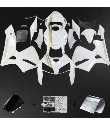 Honda CBR600RR (2005 2006) White & Gold - Fairing Kit