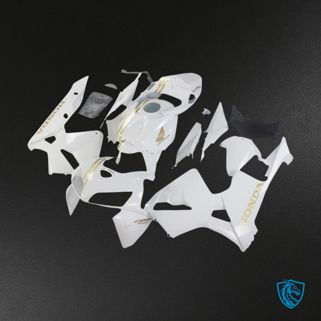 Honda CBR600RR (2005 2006) White & Gold - Fairing Kit