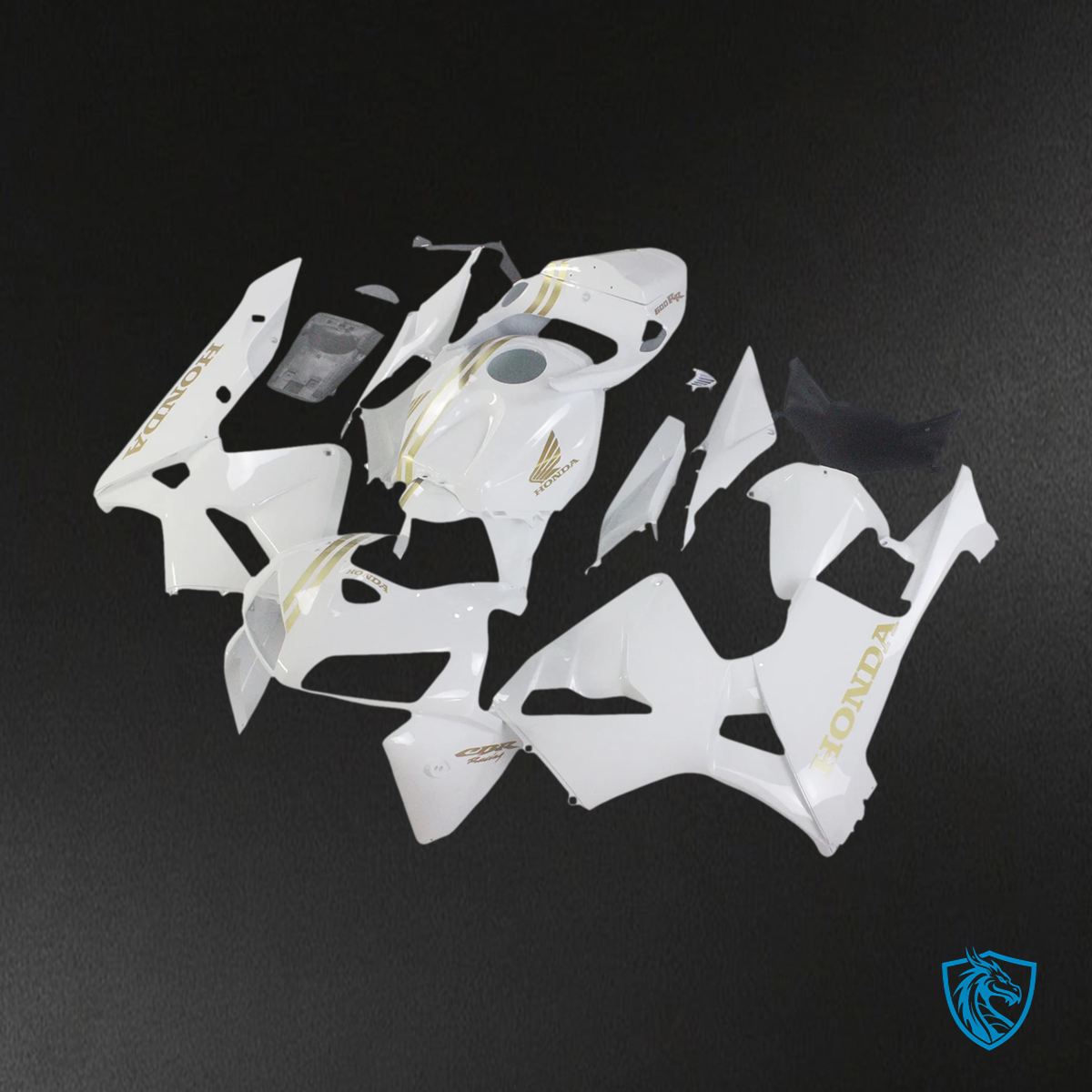 Honda CBR600RR (2005 2006) White & Gold - Fairing Kit