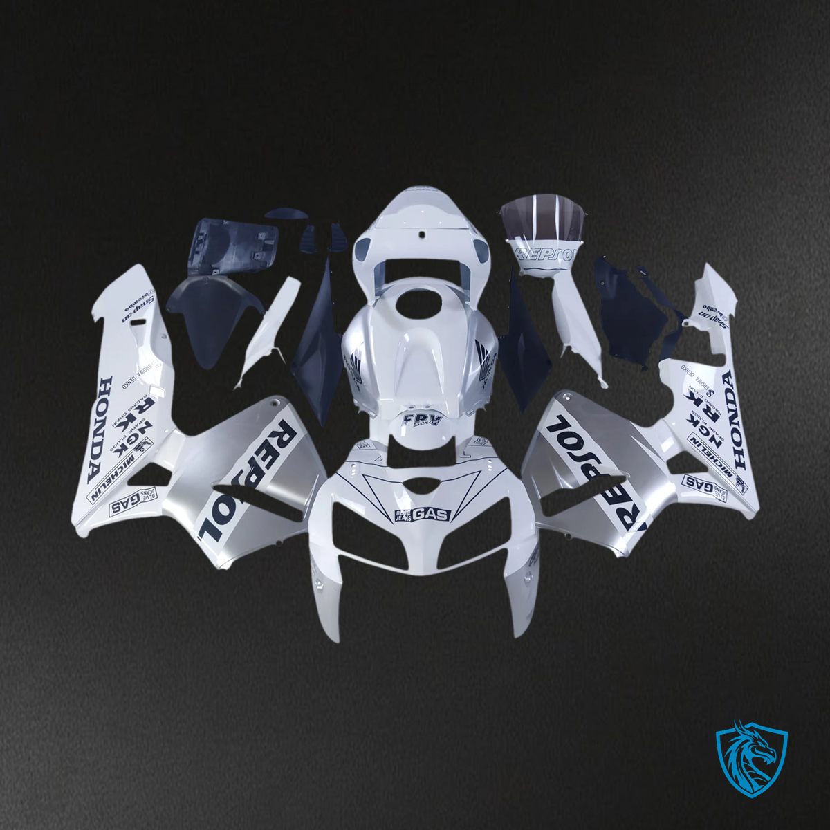 Honda CBR600RR (2005 2006) White & Silver - Fairing Kit
