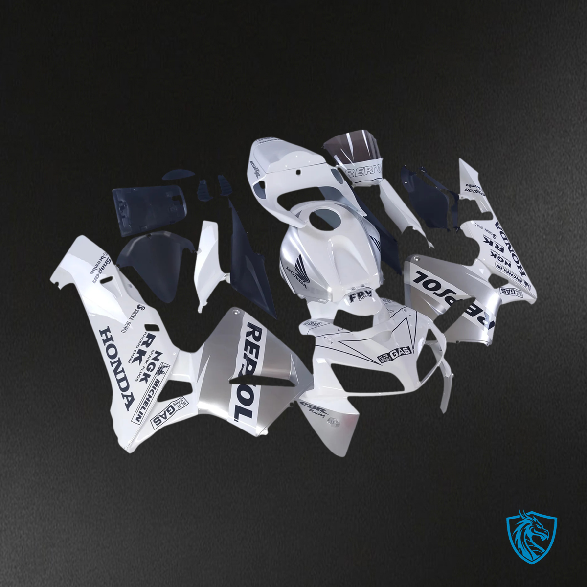 Honda CBR600RR (2005 2006) White & Silver - Fairing Kit