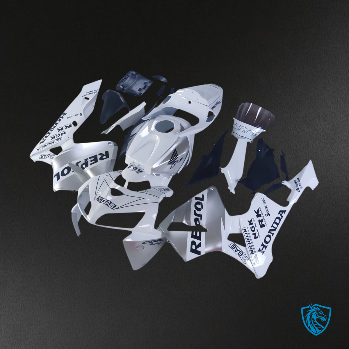 Honda CBR600RR (2005 2006) White & Silver - Fairing Kit