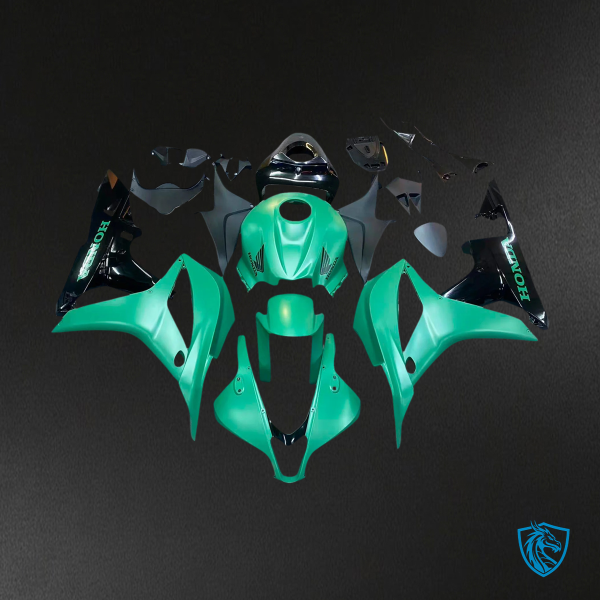 Honda CBR600RR (2007-2008) Black & Green - Fairing Kit