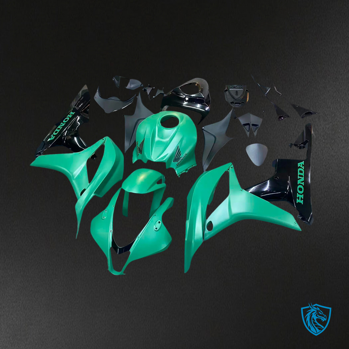 Honda CBR600RR (2007-2008) Black & Green - Fairing Kit