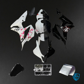 Honda CBR600RR (2007-2008) Black White & Cherry Blossom - Fairing Kit