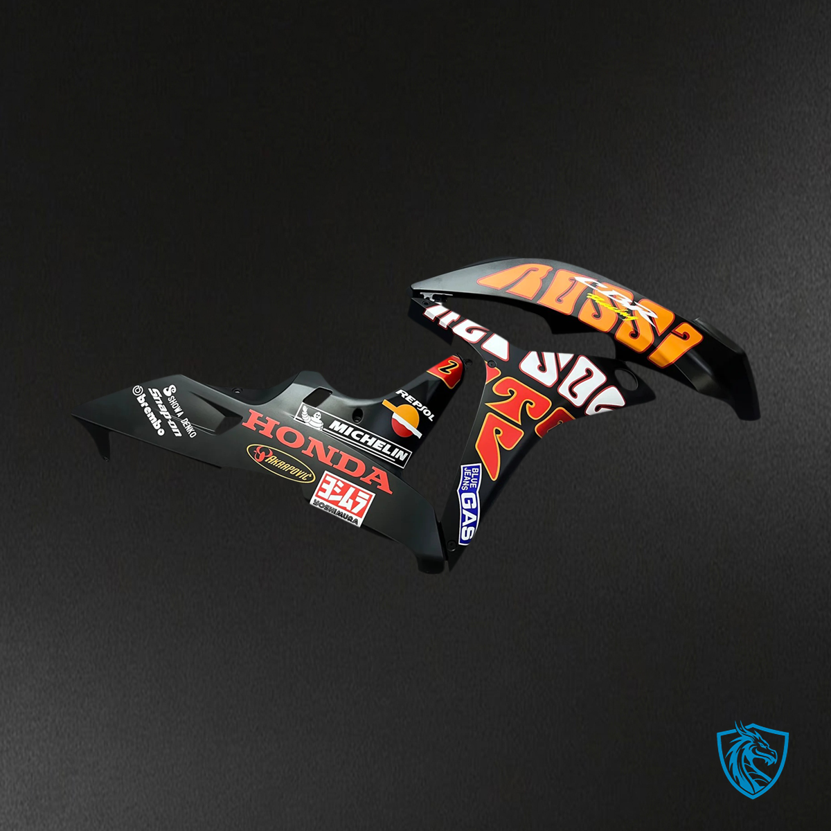 Honda CBR600RR (2007-2008) Black & Orange - Fairing Kit
