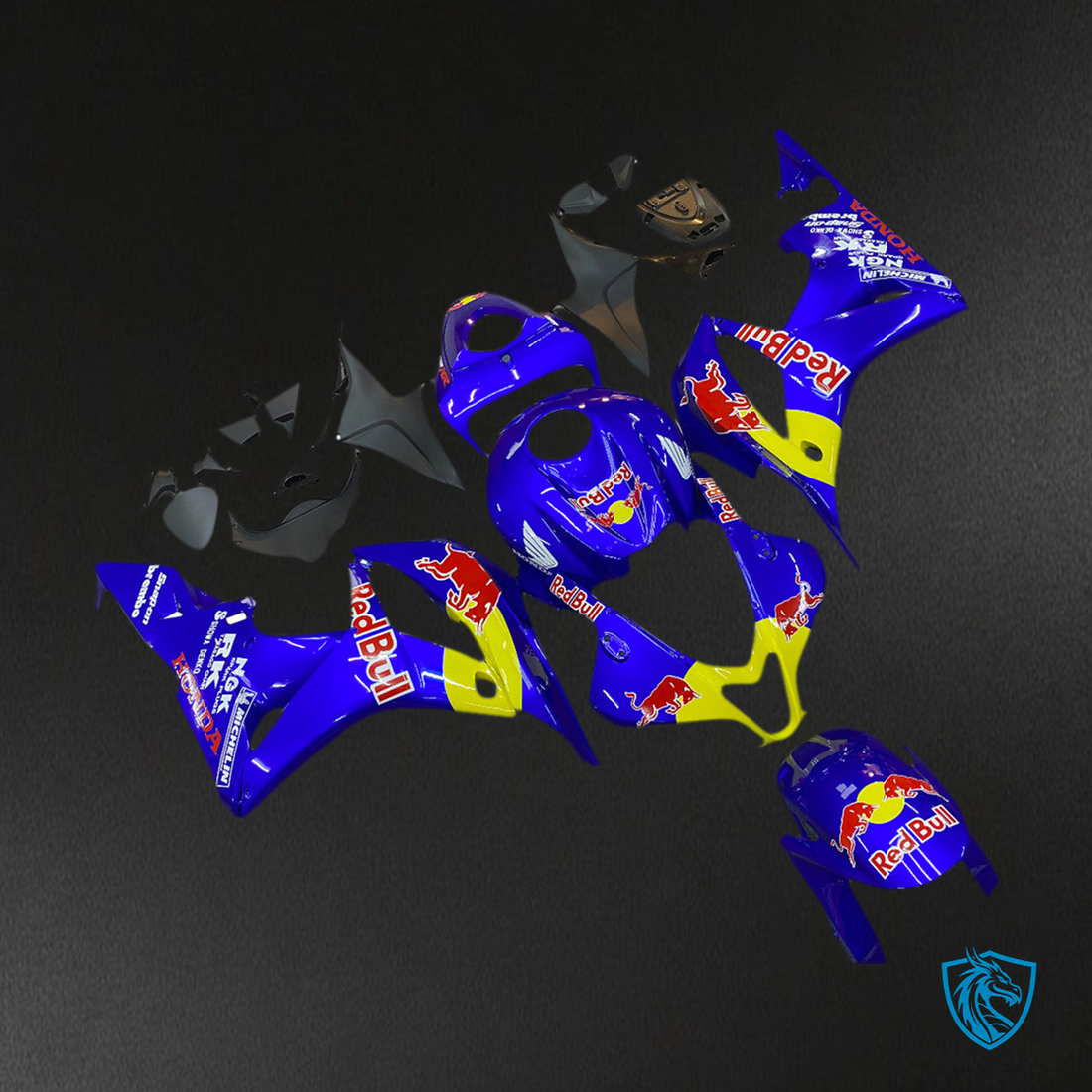 Honda CBR600RR (2007-2008) Blue & Red Bull Generic Fairings Kit - Aftermarket ABS Bodywork