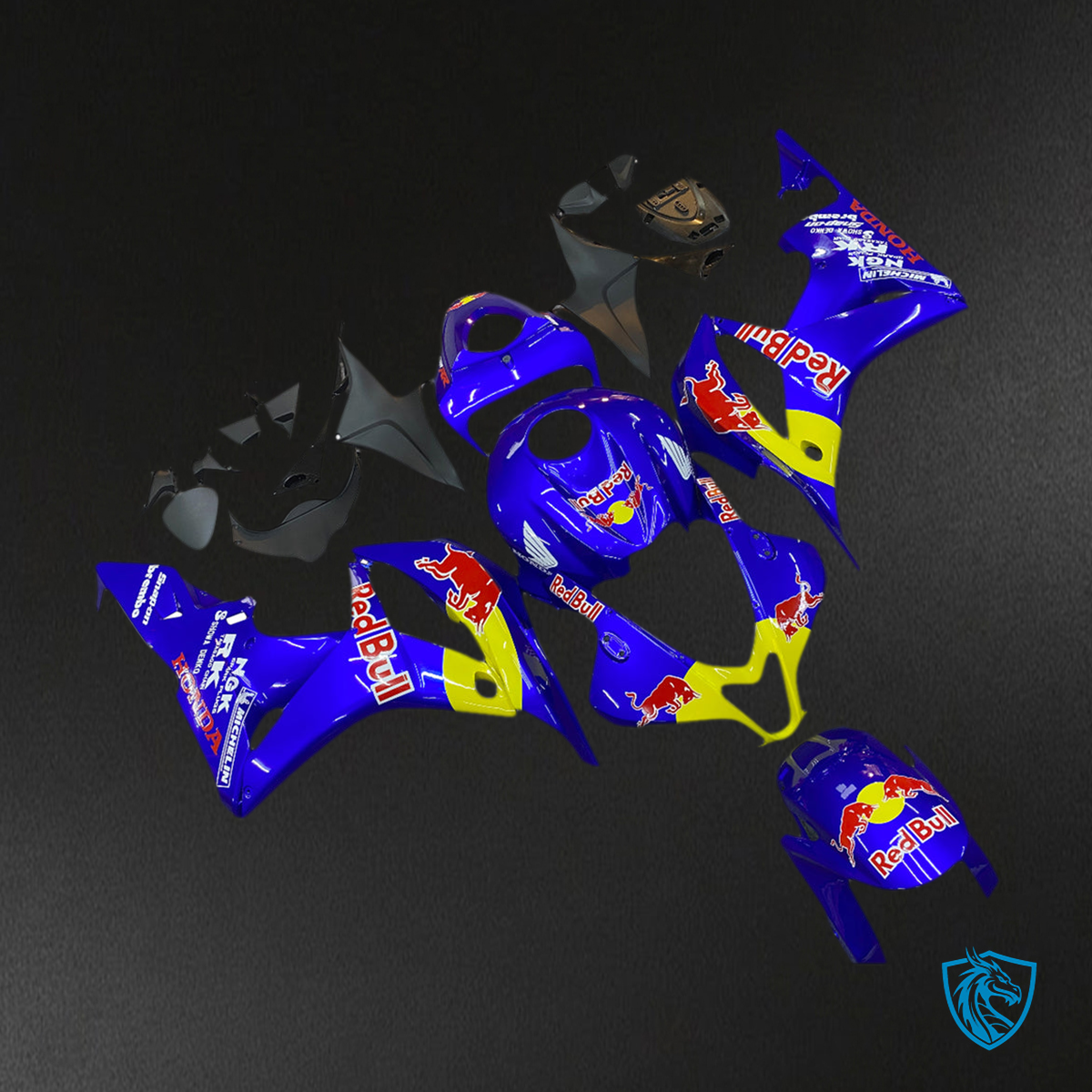 Honda CBR600RR (2007-2008) Blue & Red Bull Generic Fairings Kit - Aftermarket ABS Bodywork