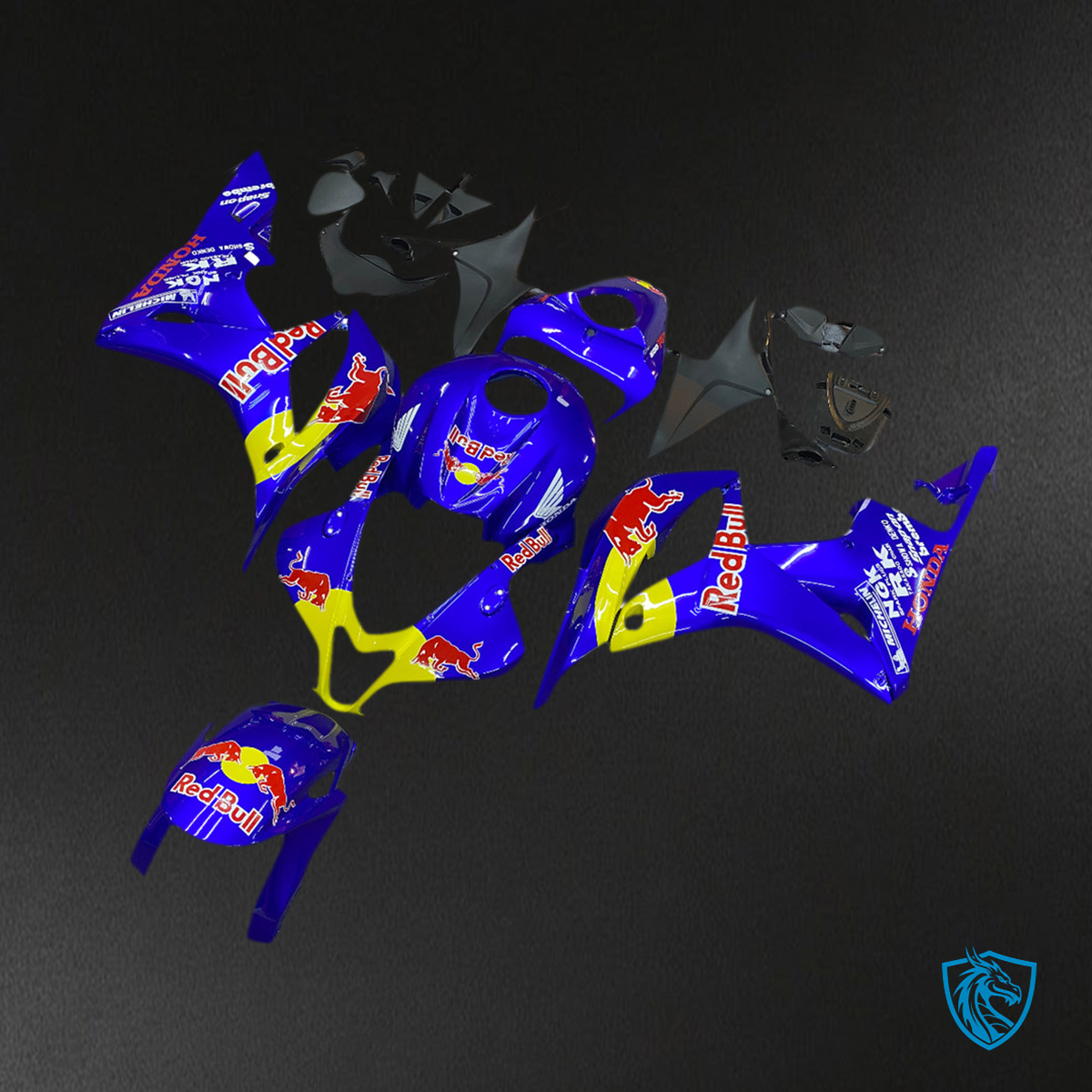 Honda CBR600RR (2007-2008) Blue & Red Bull Generic Fairings Kit - Aftermarket ABS Bodywork