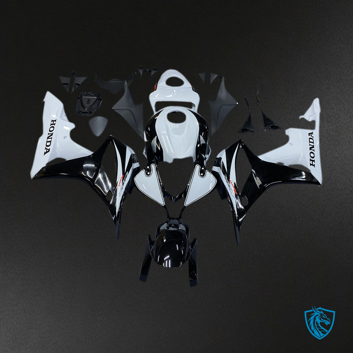 Honda CBR600RR (2007-2008) Black & White Racing Generic Fairings Kit | ABS Bodywork