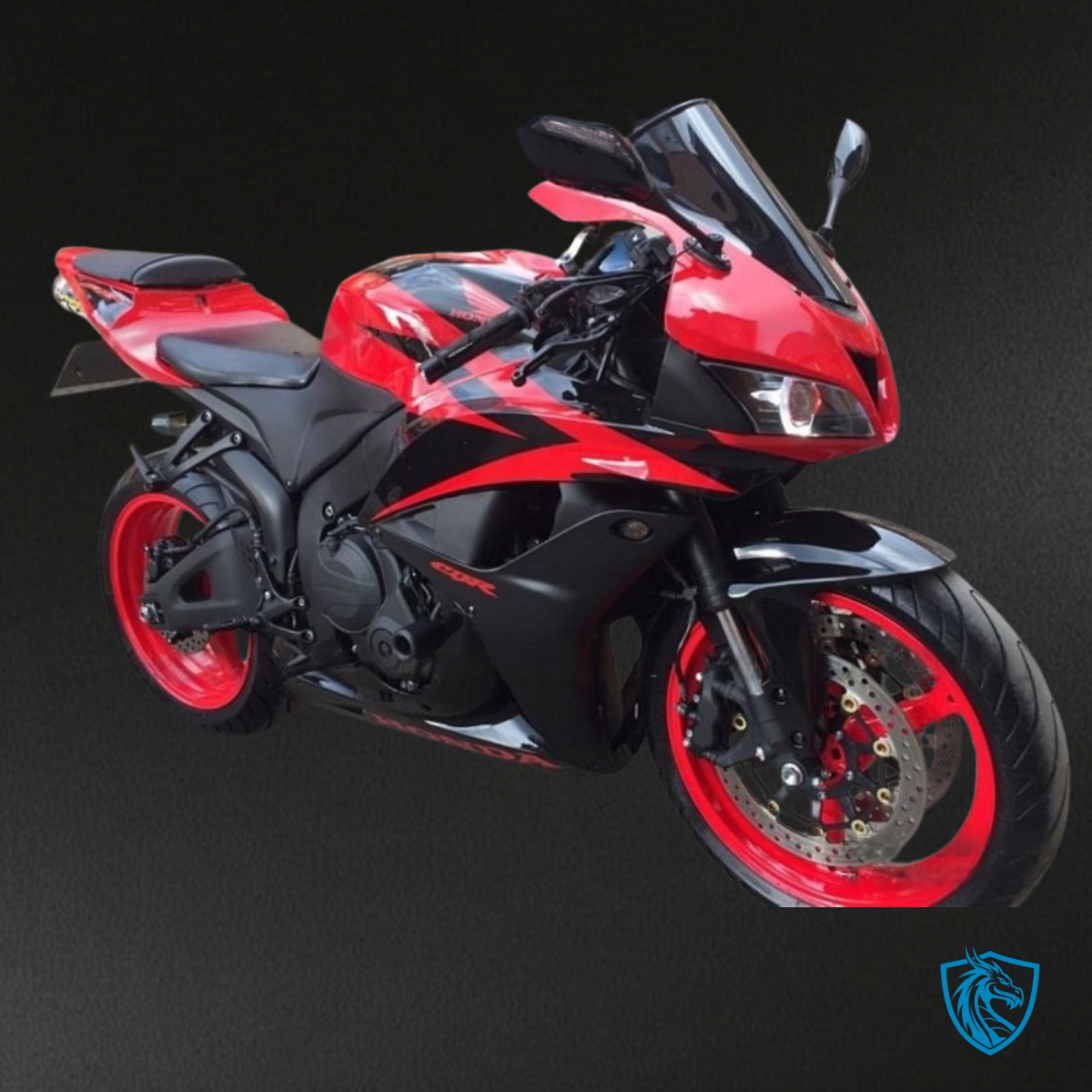 Honda CBR600RR (2007-2008) Black Matte & Red Glossy Fairing Kit - Aftermarket ABS Bodywork