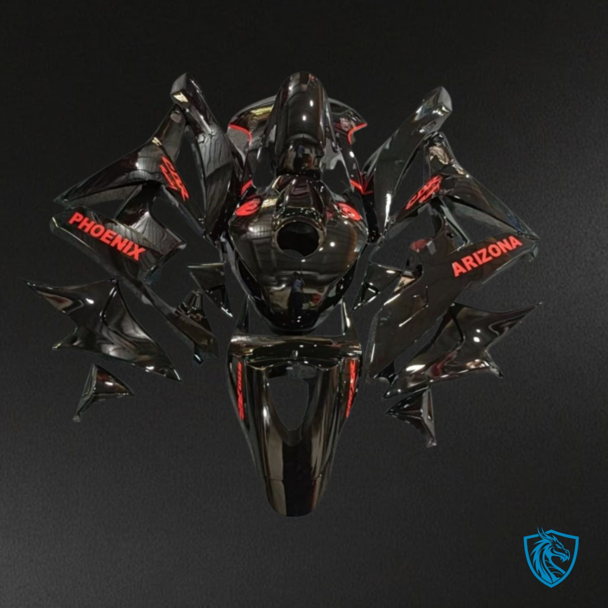 Honda CBR600RR (2007-2008) Gloss Black & Red Fairing Kit - Aftermarket ABS Bodywork