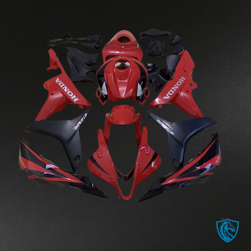 Honda CBR600RR (2007-2008) Black, Red & White Logo - Custom ABS Fairing Kit