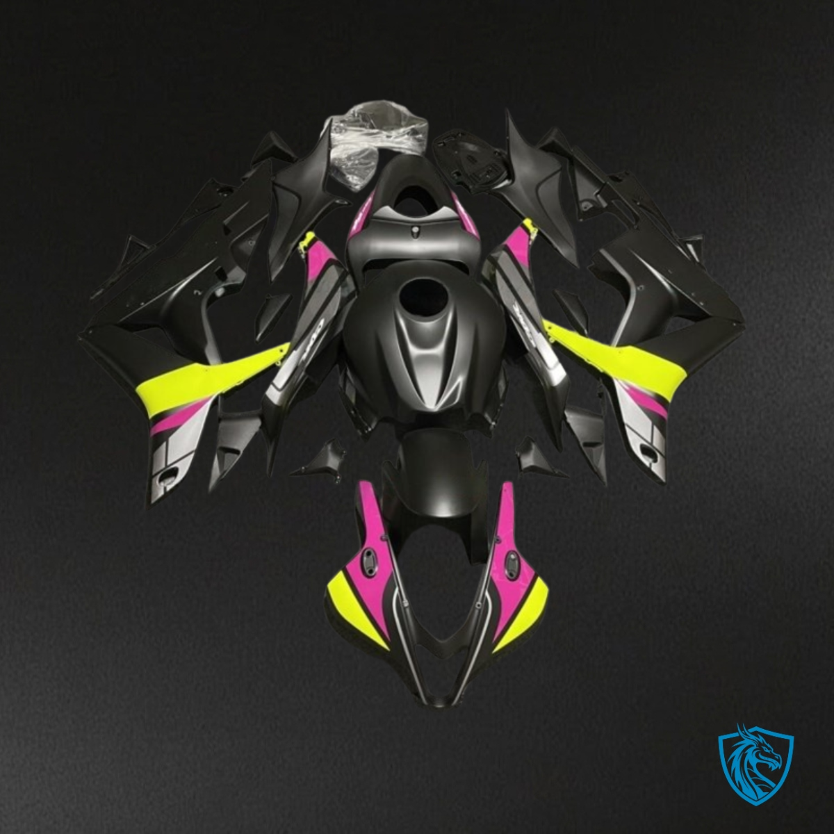 Honda CBR600RR (2007-2008) Black, Yellow & Pink - MERGEment Motorcycle Fairings Kit
